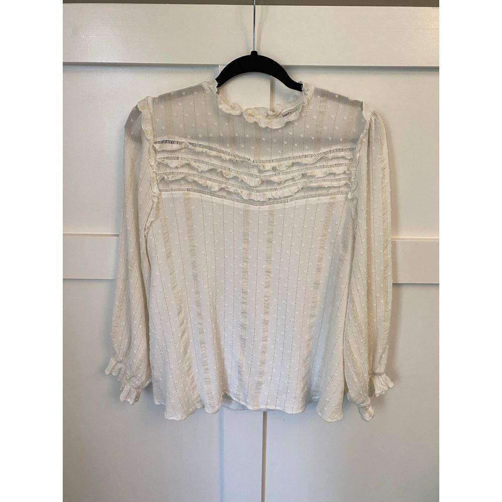 Jodifl‎ size large long sleeve cream blouse